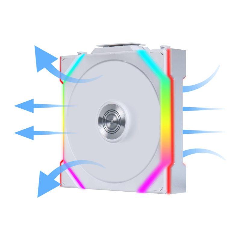 Вентилатори 3бр Lian Li UNI FAN SL Wireless ARGB PWM Reverse Blade - 120 mm Бели + Контролер - Image 3