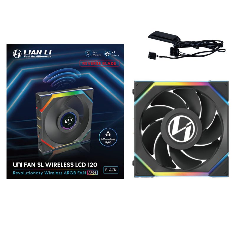 Вентилатор Lian Li UNI FAN SL Wireless LCD Reverse Blade ARGB PWM - 120 mm Черен - Image 7