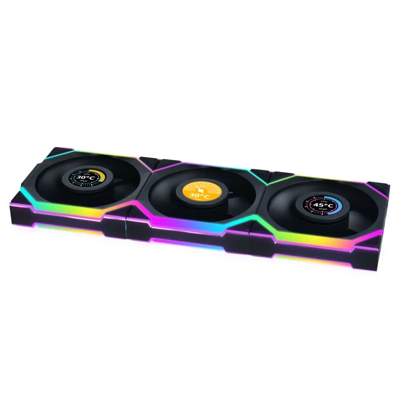 Вентилатори 3бр Lian Li UNI FAN SL Wireless LCD ARGB PWM - 120 mm Черен - Image 2