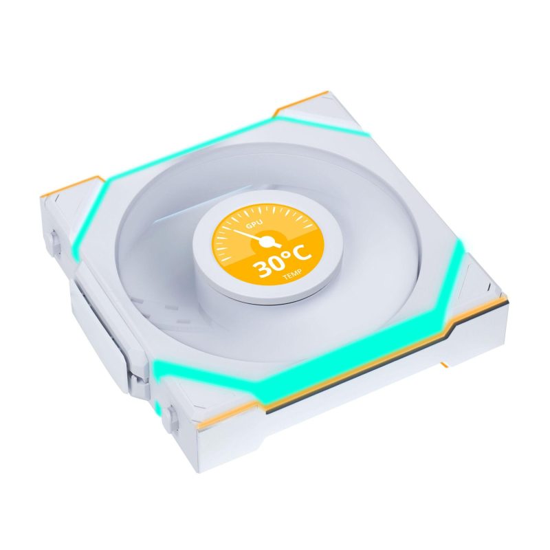Вентилатори 3бр Lian Li UNI FAN SL Wireless LCD ARGB PWM - 120 mm Бели - Image 5