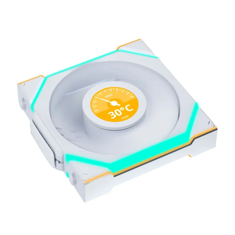 Вентилатори 3бр Lian Li UNI FAN SL Wireless LCD Reverse Blade ARGB PWM - 120 mm Бели - Image 5