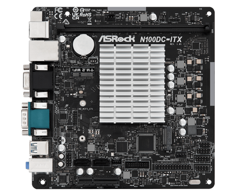 Дънна платка ASROCK N100DC-ITX, Intel® Quad-Core Processor N105, Mini-ITX - Image 2