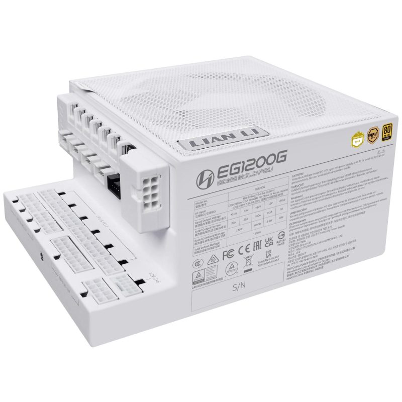 Захранващ блок Lian Li EDGE 1200W 80+ Gold PCIe 5.1, ATX 3.1 - Бяло - Image 3