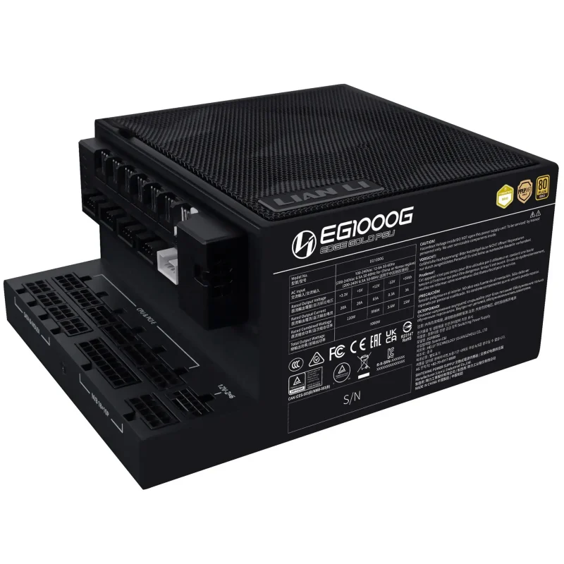 Захранващ блок Lian Li EDGE 1000W 80+ Gold PCIe 5.1, ATX 3.1 - Черно - Image 5