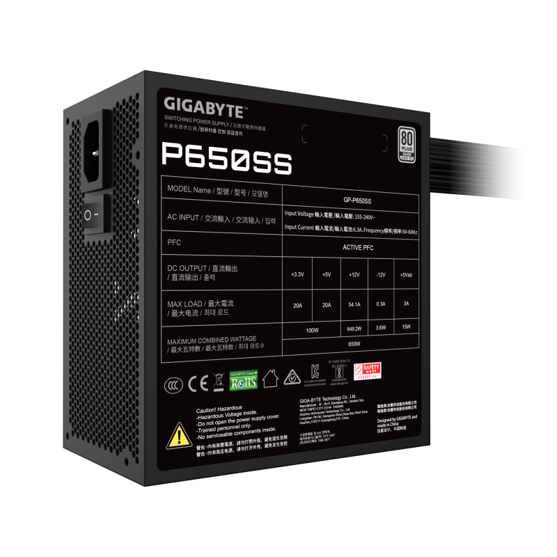 Захранващ блок Gigabyte P650SS 650W 80+ Silver - Image 6