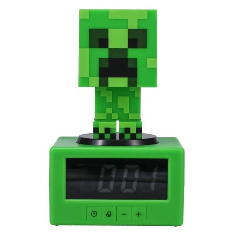 Часовник с аларма Paladone: Minecraft - Creeper Icon Alarm Clock, PP11369MCFV3