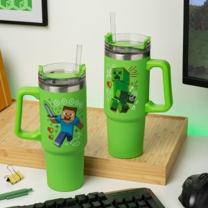 Чаша Paladone: Minecraft - Green 900ml Multiway Travel Cup Stra, PP14600MCF - Image 4