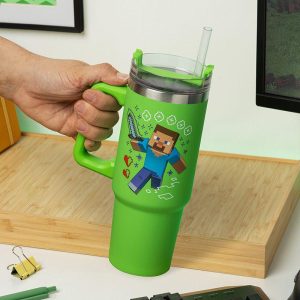 Чаша Paladone: Minecraft - Green 900ml Multiway Travel Cup Stra, PP14600MCF - Image 5