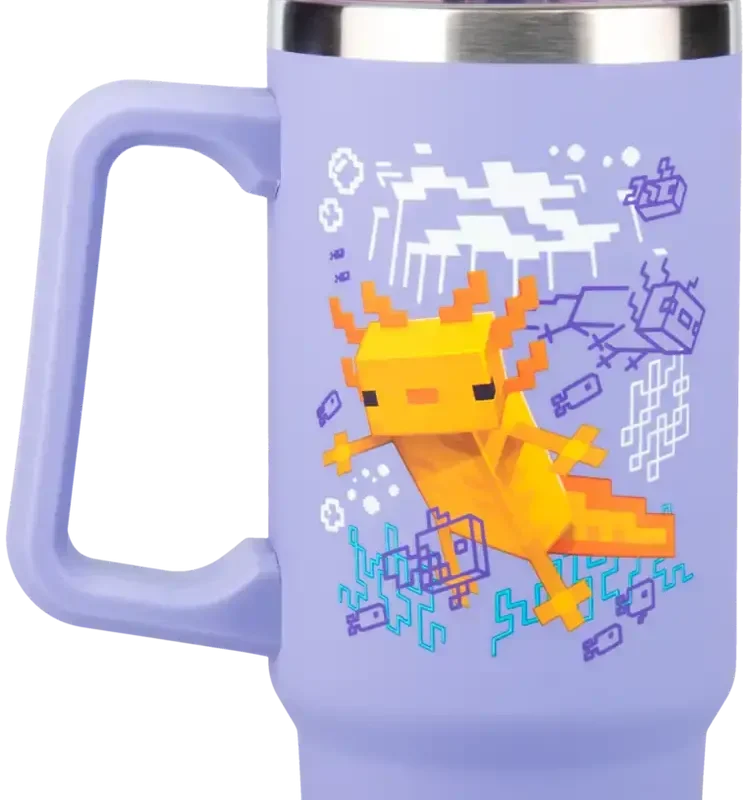 Чаша Paladone: Minecraft - Purple 900ml Multiway Travel Cup Straw,  PP14948MCF