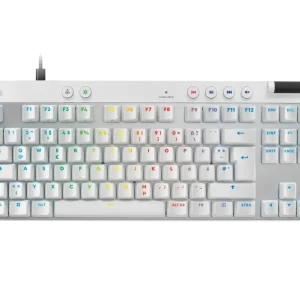 Геймърска механична клавиатура Logitech G Pro X Rapid TKL - White, magnetic-analog switch