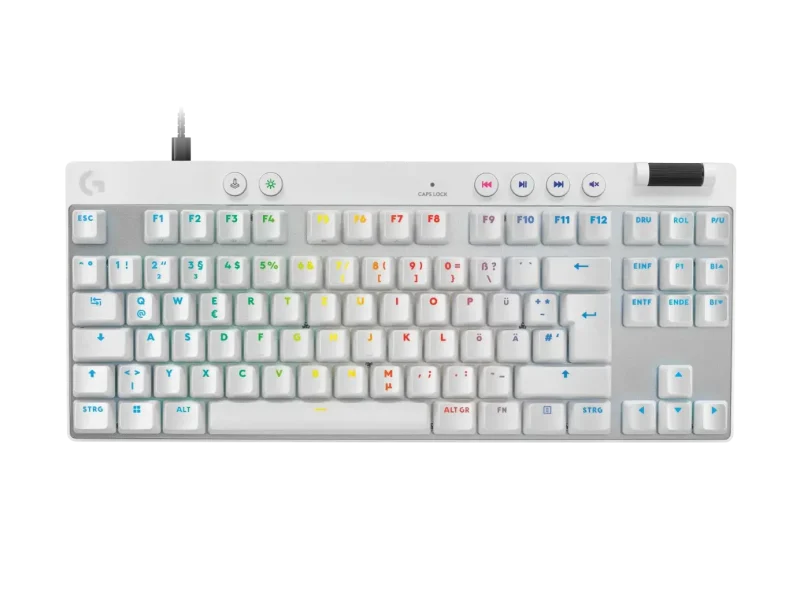 Геймърска механична клавиатура Logitech G Pro X Rapid TKL - White, magnetic-analog switch