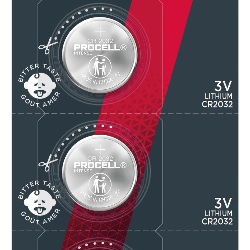 Бутонна батерия DURACELL PROCELL CR2032, 3V, 5 бр. в блистер, Литиева, /цена за 1 батерия/