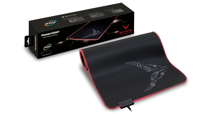 Подложка за мишка PowerColor Red Devil RGB - XL - Image 3