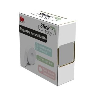Ролка етикети залепващи за STICK EASY UP21, 14х40мм, 180 бр, бели - Image 2