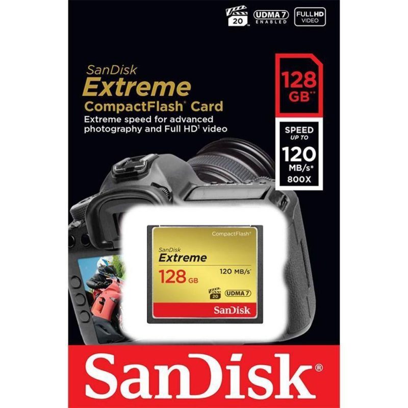 Карта памет SANDISK  Extreme® CompactFlash® Memory Card 128Gb - Image 2