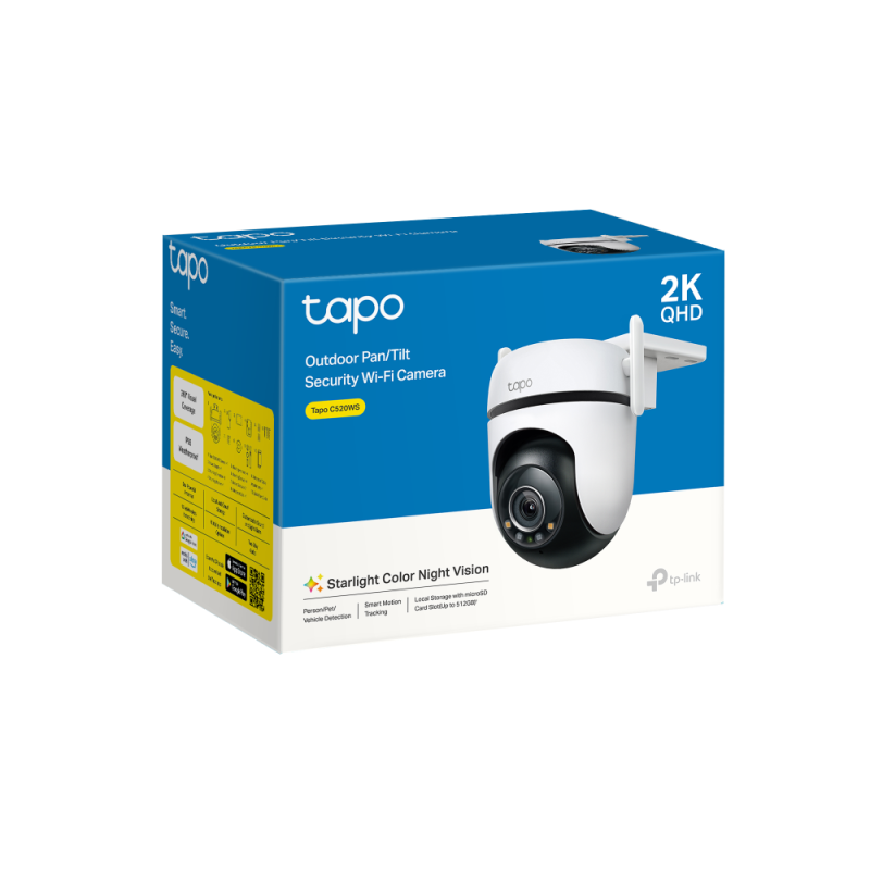 Външна охранителна WiFi камера TP-Link Tapo C520WS - 2K Pan/Tilt - Image 6