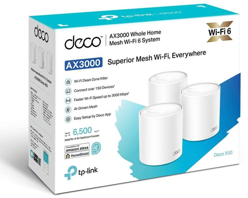 Access Point TP-Link Deco X50, 3 pack, 3x LAN/WAN, 2.4/5 GHz, 574 - 2402 Mbps, Gigabit - Image 3