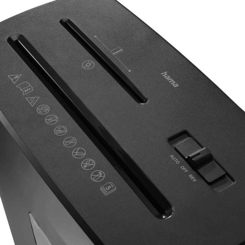 HAMA Шредер „Prime M50CD-B“, ниво на сигурност P5 T2 E2 O1, черен - Image 5