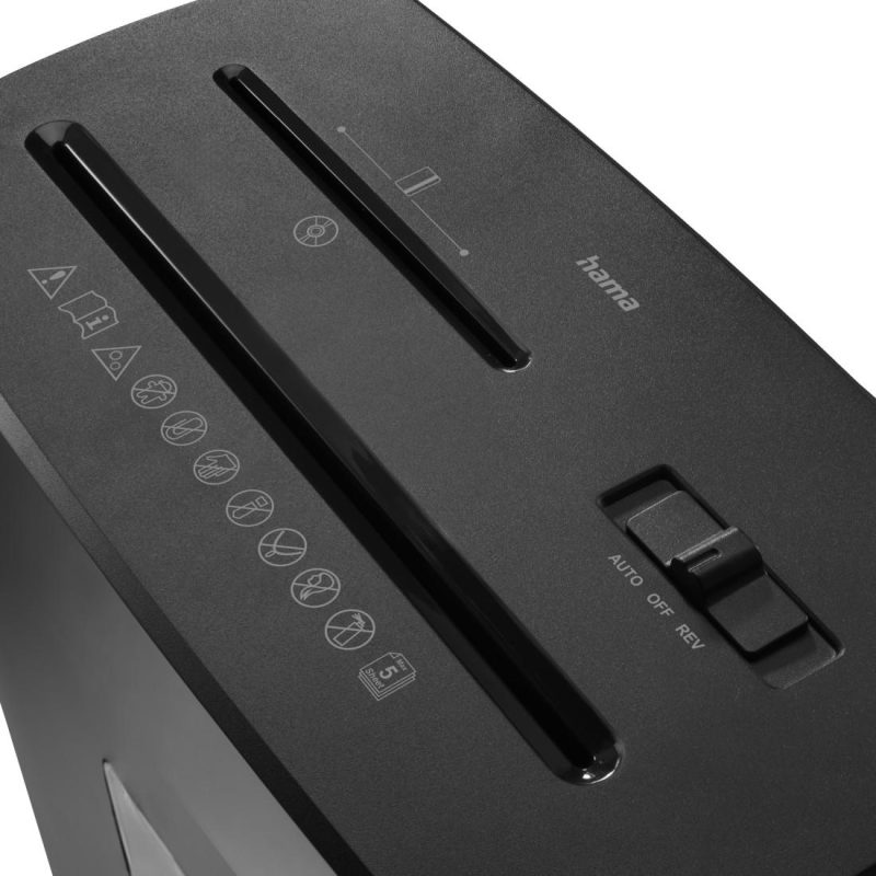 HAMA Шредер „Prime M50CD-B“, ниво на сигурност P5 T2 E2 O1, черен - Image 9