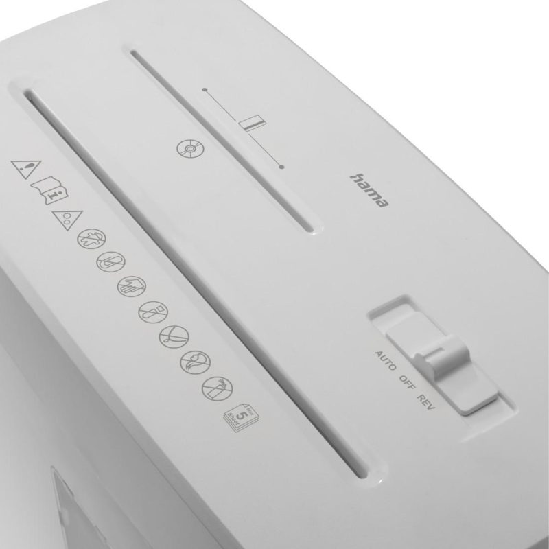 HAMA Шредер „Prime M50CD-B“, ниво на сигурност P5 T2 E2 O1, бял - Image 5