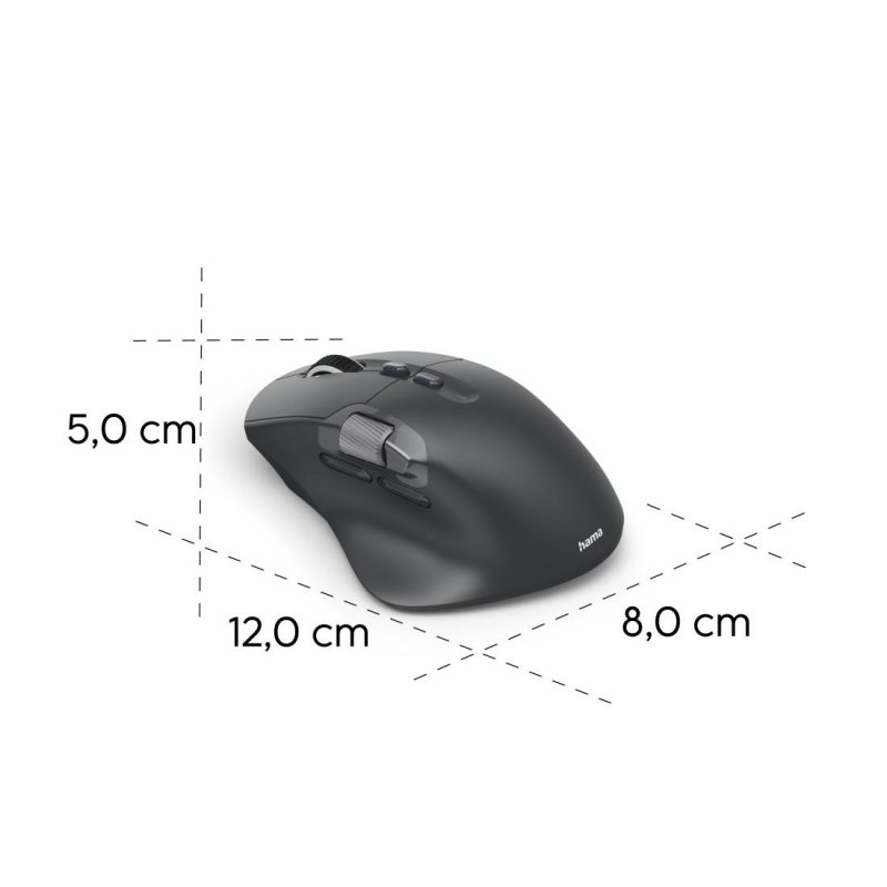 HAMA Мишка „WM-900“ мултифункционална, ергономична, Bluetooth, батерия, RGB, черна - Image 14