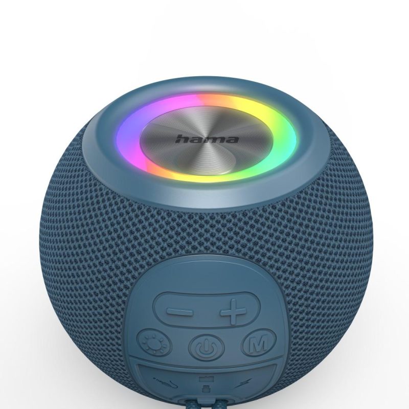 HAMA Блутут колонка "Ball Shape Speaker", 5 светлинни режима, 5W, синя - Image 6