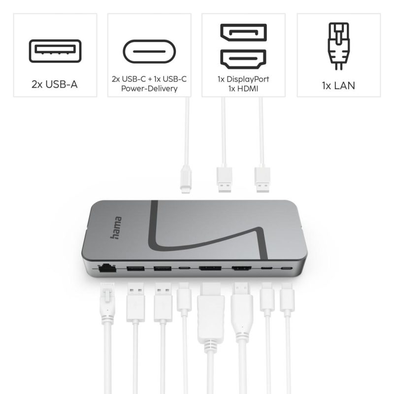 HAMA Докинг станция "Connect2Office Speed", USB4, USB-C, PD, 40 Gbit/s, 10 порта - Image 7