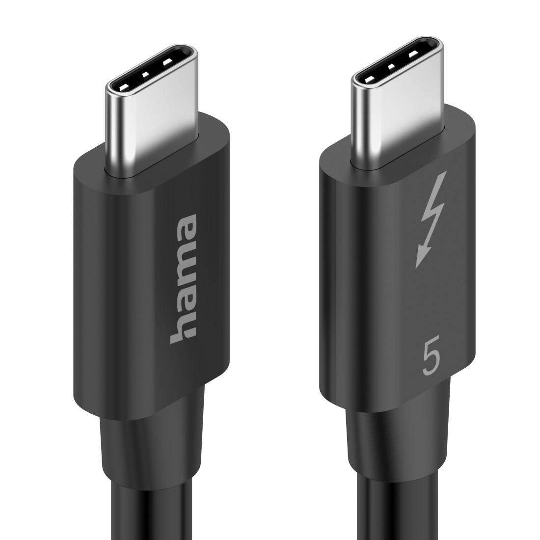 HAMA Кабел "USB-C" Thunderbolt-5, 80 Gbit/s, 5A, 240W, Ultra-HD 8K, 1.00 m - Image 3