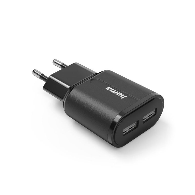 Зарядно HAMA 220V, 2 x USB-A, 12W, Черен - Image 2