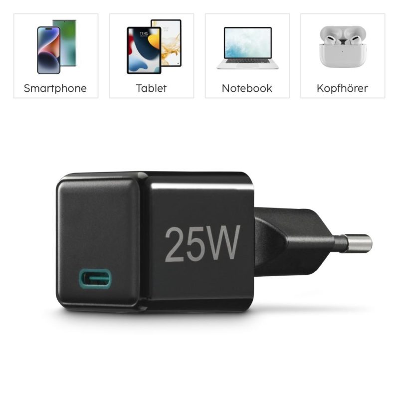 HAMA Бързо мини зарядно 220V, USB-C, PD/Qualcomm, 25 W, черен - Image 15