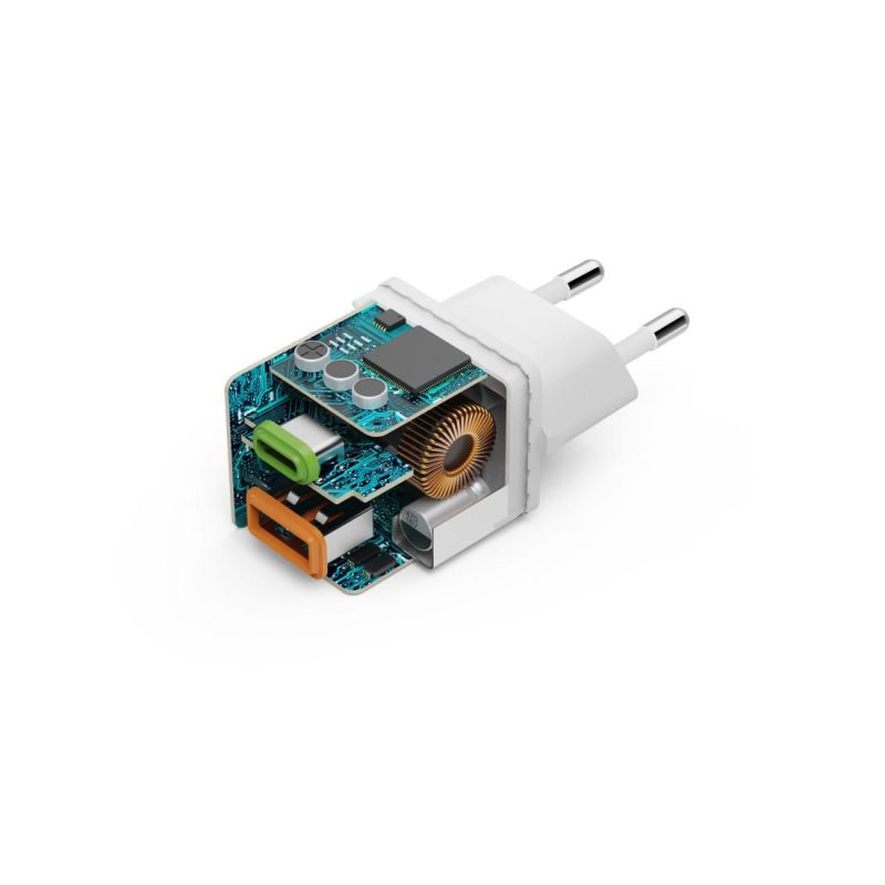 HAMA Бързо мини Gan зарядно, 30 W, 1x USB-C, 1x USB-A, PD, бял - Image 16