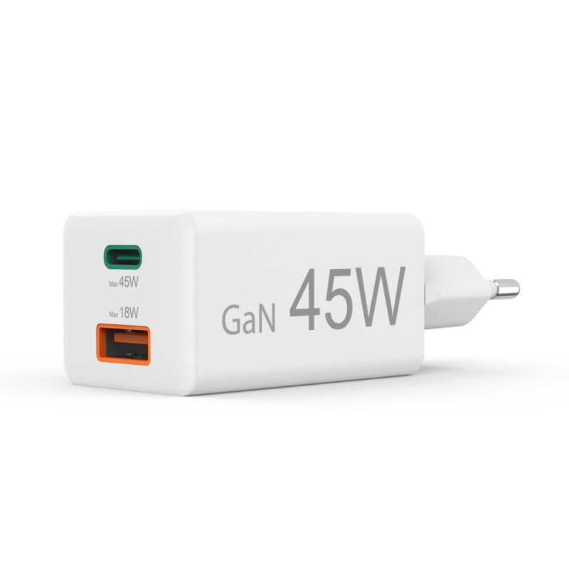 HAMA Бързо мини зарядно, 45 W, 1x USB-C - 1x USB-A, PD, бяло - Image 7