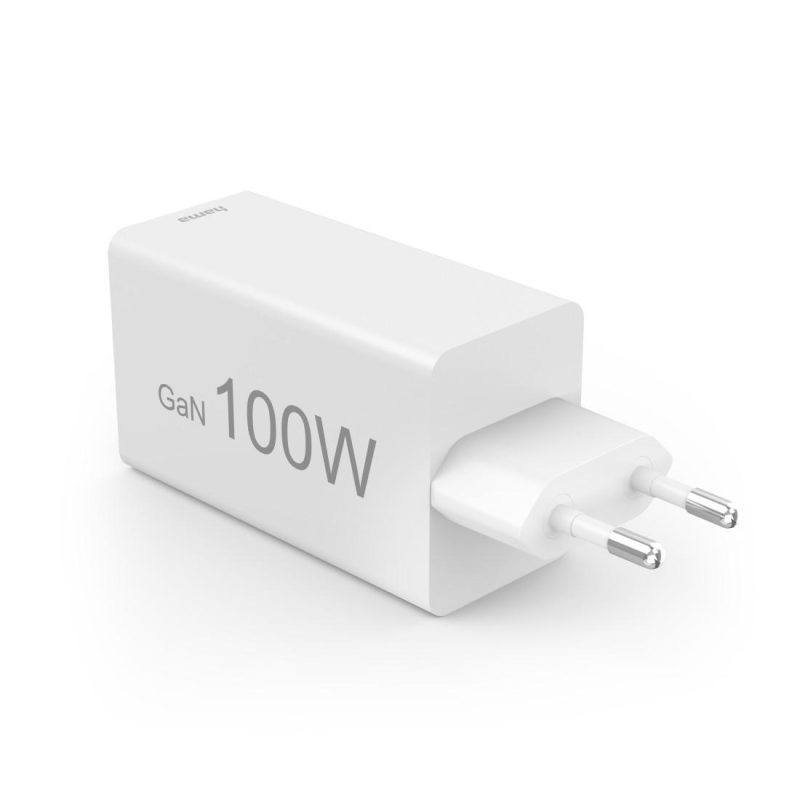HAMA Бързо зарядно 220V, 100 W GaN, 2x USB-C PD, 1x USB-A QC - Image 3