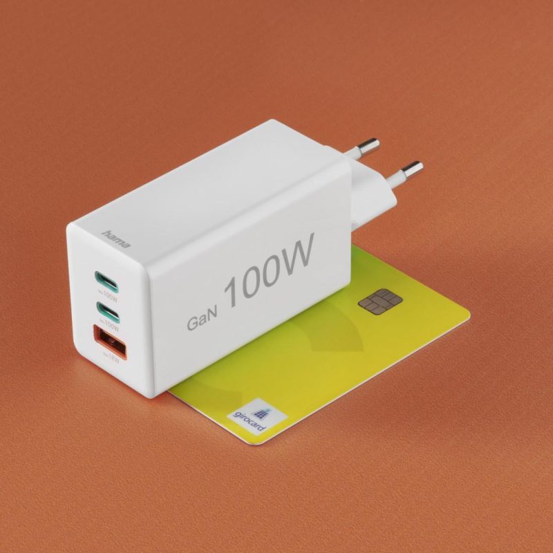 HAMA Бързо зарядно 220V, 100 W GaN, 2x USB-C PD, 1x USB-A QC - Image 11