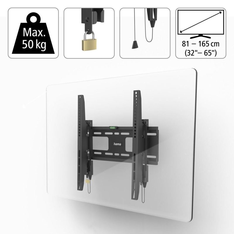 HAMA Стенна стойка за TV, 165 см (65") до 50 кг, защита от кражба - Image 10