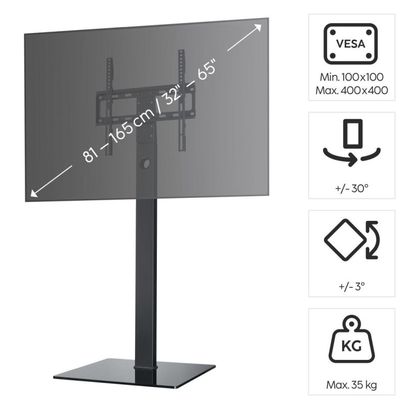HAMA Стойка за TV, регулируема, 165 cm (65"), до 35 кг, 220868 - Image 8