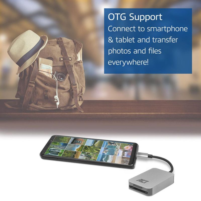 Четец за SD / micro SD карти ACT AC7056, SDXC, USB-C - Image 6