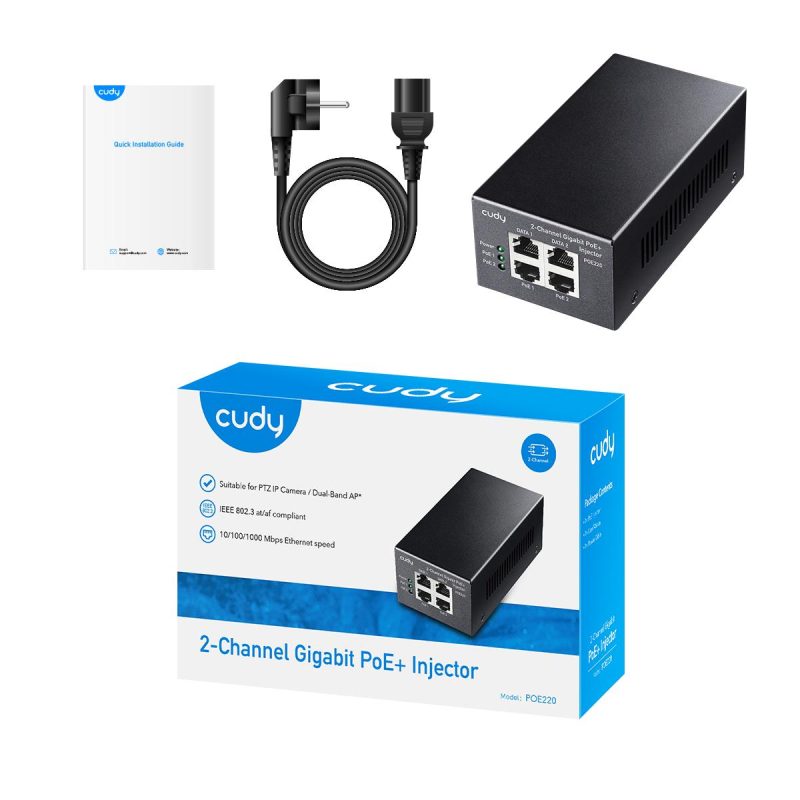 PoE инжектор Cudy POE220, Gigabit PoE+/PoE, 2 x 30W - Image 5