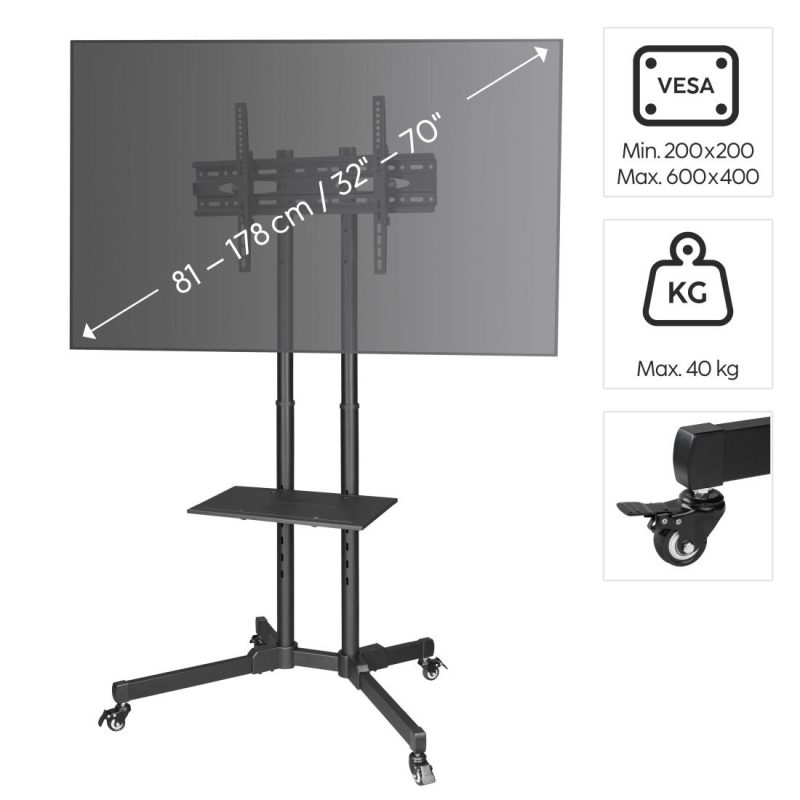 Мобилна стойка за TV HAMA Trolley , до / 75", 220874 - Image 6