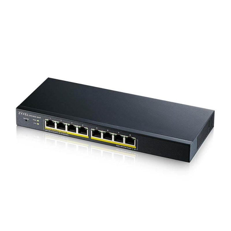 Суич ZYXEL GS1900-8HP-V3, 8 портов смарт управляем, PoE, Gigabit - Image 2