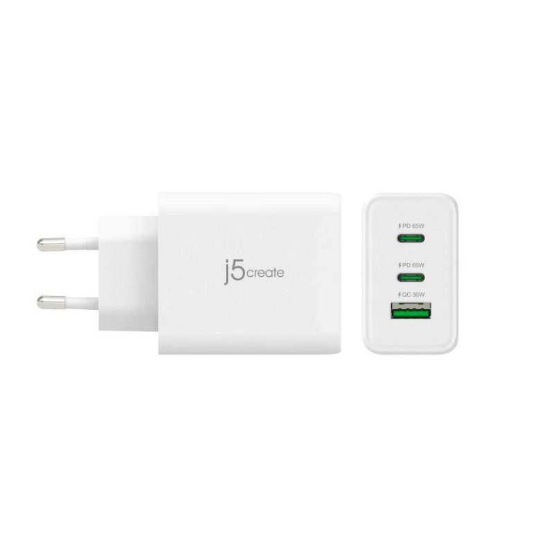 Мрежово зарядно j5create JUP3365E 65W, 3 порта, USB-C, USB-A - Image 4