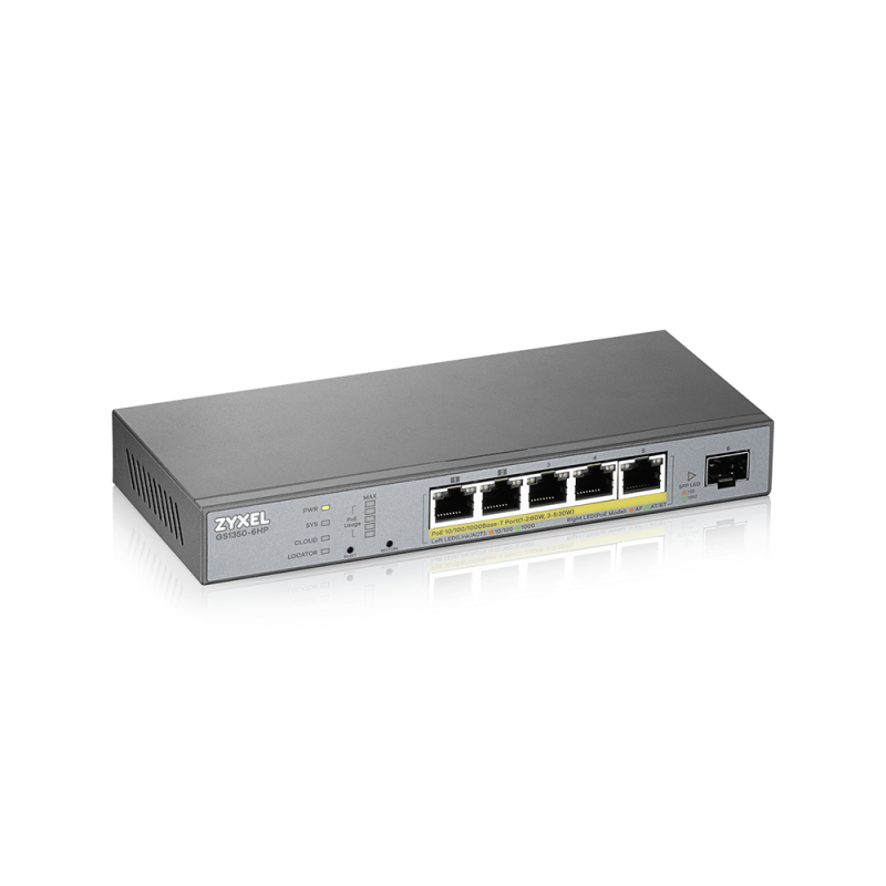 Суич ZyXEL GS1350-6HP, 6-портов, Gigabit, Управляем, PoE 60W - Image 4