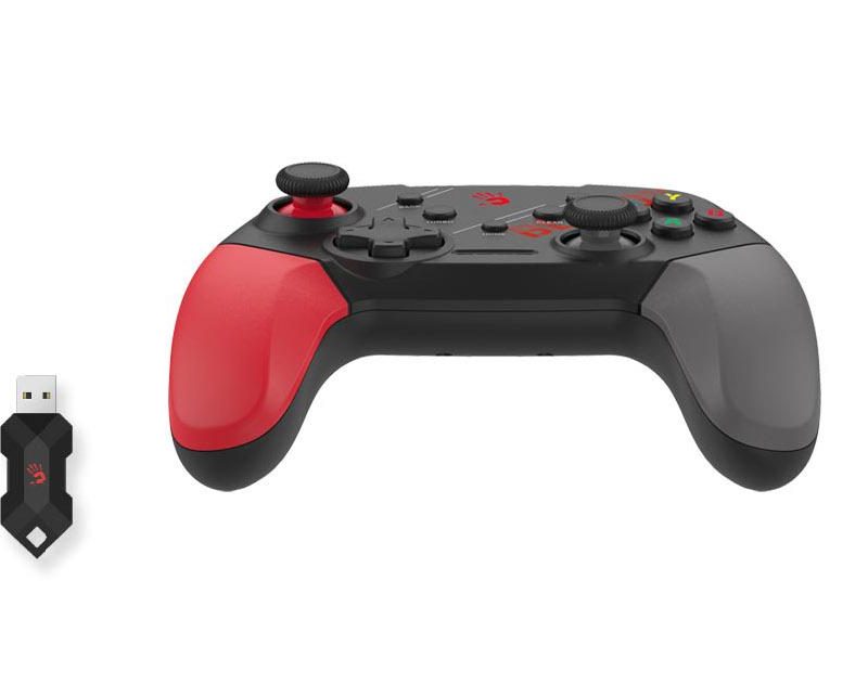 Геймърски контролер A4tech Bloody GPW50, Dual-mode жичен и безжичен, Червен