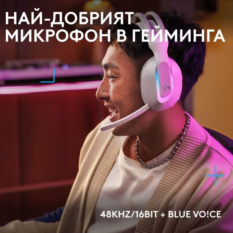 Геймърски слушалки Logitech G522 Lightspeed Wireless RGB, Микрофон, Бели - Image 4