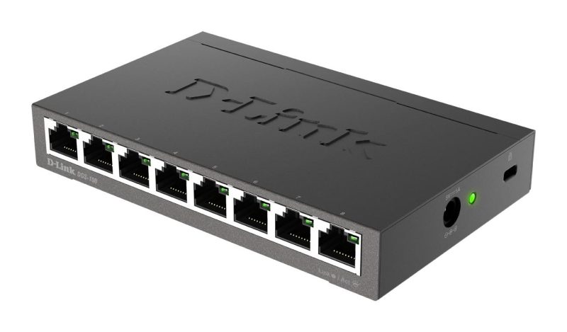 Суич D-Link DGS-108/E, 8 портов, 10/100/1000, Gigabit, метален корпус - Image 2