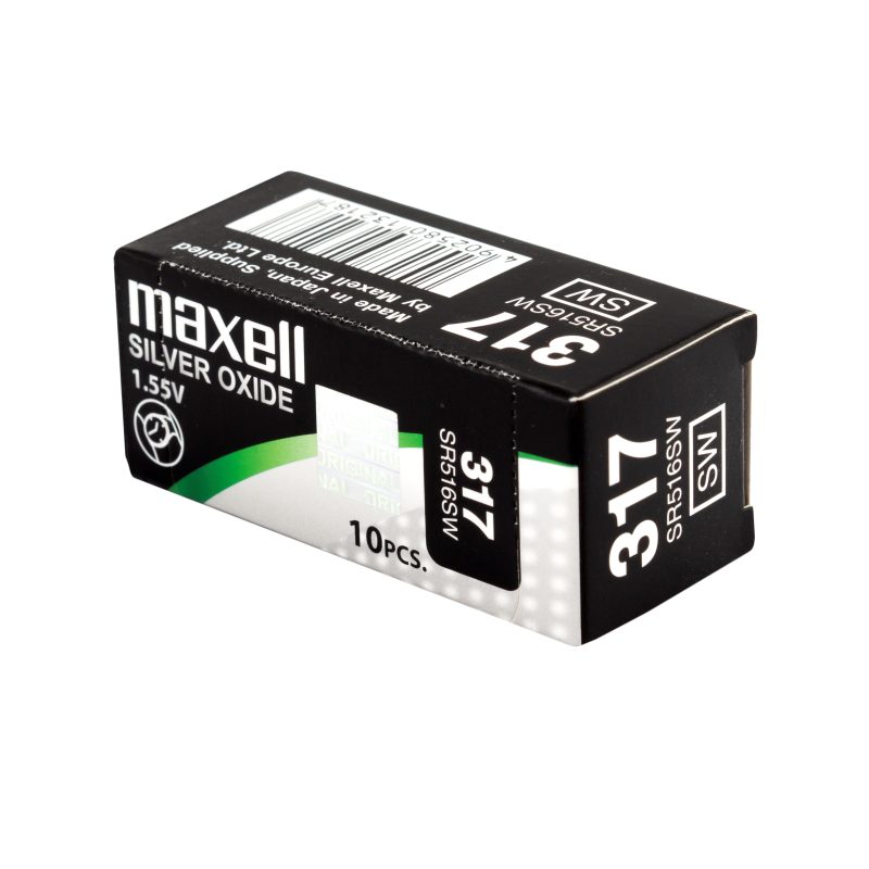 Бутонна батерия сребърна MAXELL SR516 SW /317/  1.55V - Image 3