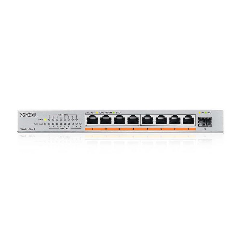 Суич ZyXEL XMG-108HP  8 портов 2,5Gb + 1xSFP+, 100W PoE++, неуправляем - Image 2