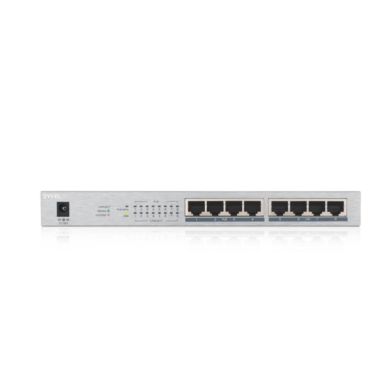 Суич ZyXEL GS1008-HP, 8-портов гигабитов неуправляем PoE+, 60W - Image 2