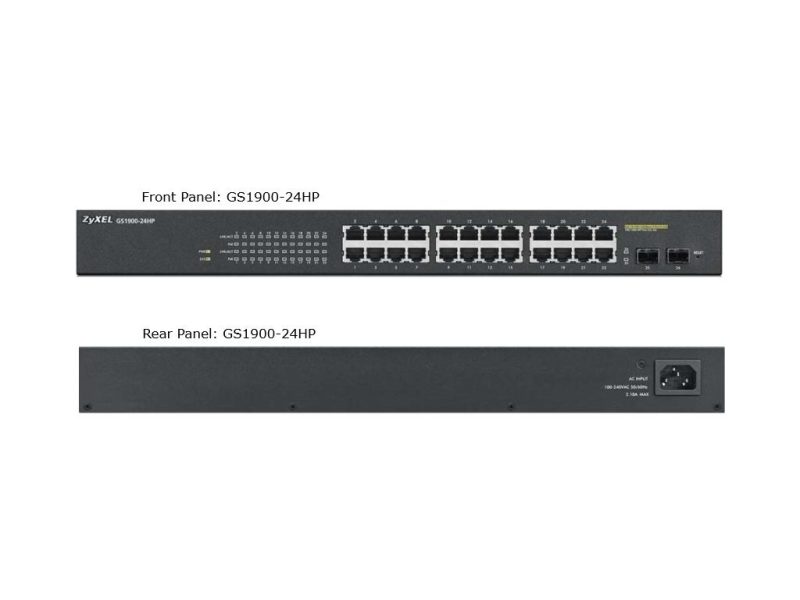 Суич ZYXEL GS1900-24HP, 24 портов управляем PoE, за монтаж в шкаф - Image 3