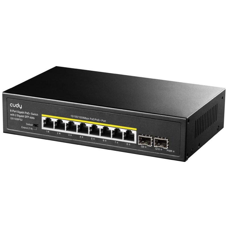 Суич Cudy GS1008PS2, L2, 8 x Gigabit Ethernet PoE ports, 2 x SFP, 128MB RAM - Image 2